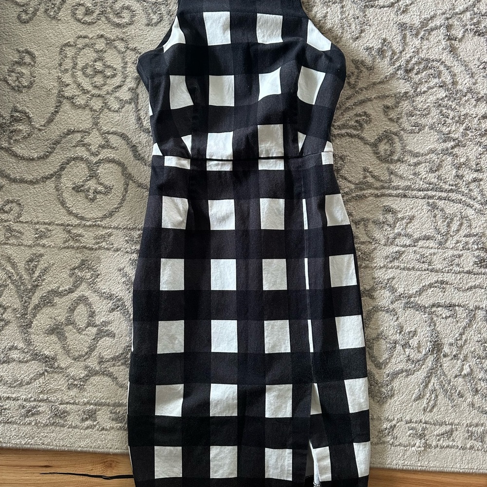 Banana Republic Black and White Halter Sheath Midi Dress - Picture 15 of 15